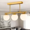 Lampa sufitowa wisząca żyrandol szklana kula 3x e27 LOFT 47cm złoty biały-5904703022862