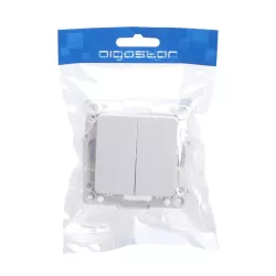 Łącznik podwójny dwubiegunowy podtynkowy biały, 74x74mm - 8433325209025