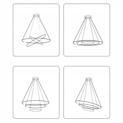 Lampa wisząca sufitowa żyrandol RING LED PLAFON Ø60cm 3000-6500K nowoczesny-5904703022824