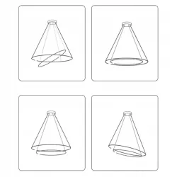 Lampa wisząca sufitowa żyrandol RING LED PLAFON Ø60cm 3000-6500K nowoczesny-5904703022978