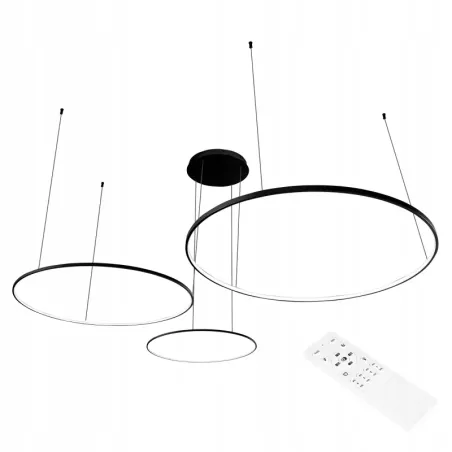 Żyrandol lampa sufitowa wisząca RING LED 40 60 80 cm 3000-6500K 116W czarny-5904703022916