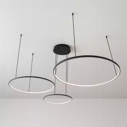 Żyrandol lampa sufitowa wisząca RING LED 40 60 80 cm 3000-6500K 116W czarny-5904703022916
