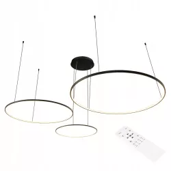 Lampa wisząca sufitowa żyrandol RING LED 20 40 60 cm 3000-6500K 77W czarny-5904703022947