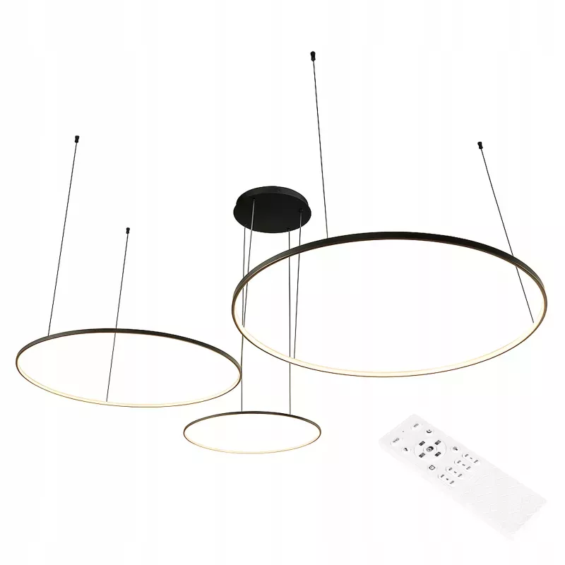 Lampa wisząca sufitowa żyrandol RING LED 20 40 60 cm 3000-6500K 77W czarny-5904703022947