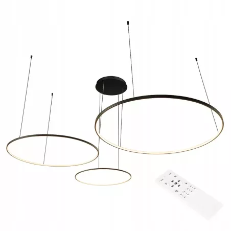 Lampa wisząca sufitowa żyrandol RING LED 20 40 60 cm 3000-6500K 77W czarny-5904703022947