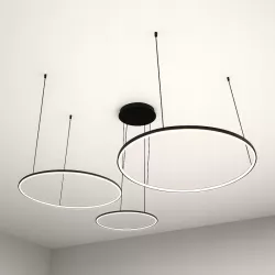 Lampa wisząca sufitowa żyrandol RING LED 20 40 60 cm 3000-6500K 77W czarny-5904703022947