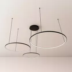 Lampa wisząca sufitowa żyrandol RING LED 20 40 60 cm 3000-6500K 77W czarny-5904703022947