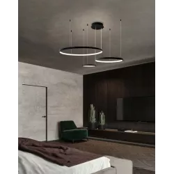 Lampa wisząca sufitowa żyrandol RING LED 20 40 60 cm 3000-6500K 77W czarny-5904703022947