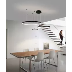 Lampa wisząca sufitowa żyrandol RING LED 20 40 60 cm 3000-6500K 77W czarny-5904703022947