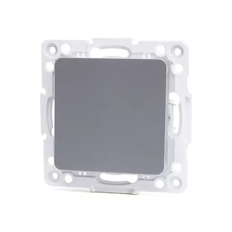 Łącznik pojedynczy jednobiegunowy podtynkowy srebrny, 74x74mm - 8433325209193