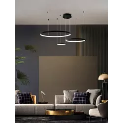 Lampa wisząca sufitowa żyrandol RING LED 20 40 60 cm 3000-6500K 77W czarny-5904703022947