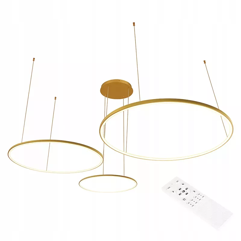 Żyrandol lampa sufitowa wisząca RING LED 20 40 60 cm 3000-6500K 77W złoty-5904703022961