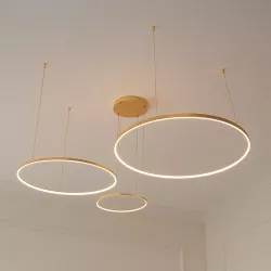 Żyrandol lampa sufitowa wisząca RING LED 20 40 60 cm 3000-6500K 77W złoty-5904703022961