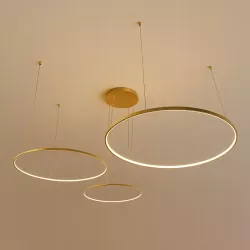 Żyrandol lampa sufitowa wisząca RING LED 20 40 60 cm 3000-6500K 77W złoty-5904703022961