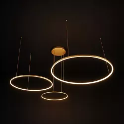 Żyrandol lampa sufitowa wisząca RING LED 20 40 60 cm 3000-6500K 77W złoty-5904703022961