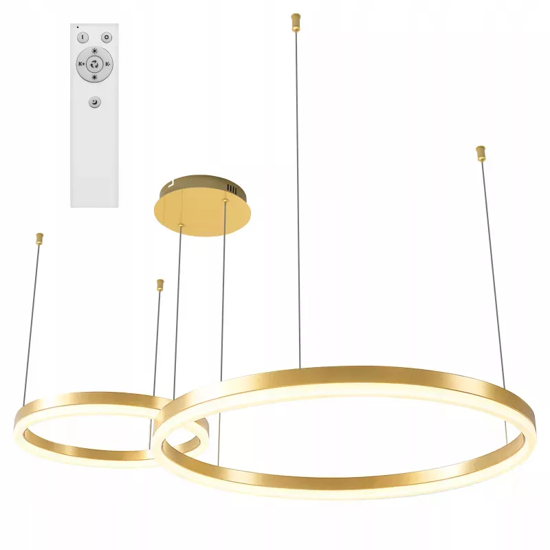 Lampa LED wisząca żyrandol RING 40/60cm 3CCT 3000-6500K czarny XUDO pilot-5904703023111