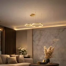 Lampa LED wisząca żyrandol RING 40/60cm 3CCT 3000-6500K czarny XUDO pilot-5904703023111