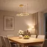 Lampa LED wisząca żyrandol RING 40/60cm 3CCT 3000-6500K czarny XUDO pilot-5904703023111
