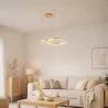 Lampa LED wisząca żyrandol RING 40/60cm 3CCT 3000-6500K czarny XUDO pilot-5904703023111