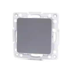 Łącznik pojedynczy dwubiegunowy podtynkowy srebrny, 74x74mm - 8433325209209
