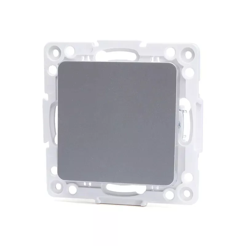 Łącznik pojedynczy dwubiegunowy podtynkowy srebrny, 74x74mm - 8433325209209
