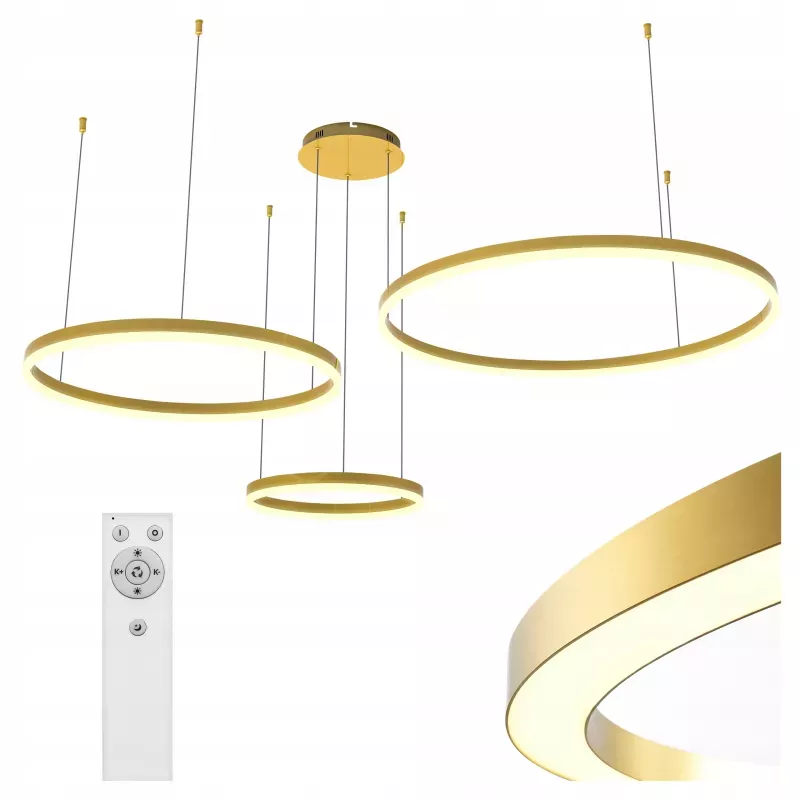 Lampa LED wisząca żyrandol RING 40/60/80cm 3CCT 3000-6500K XUDO pilot-5904703023081