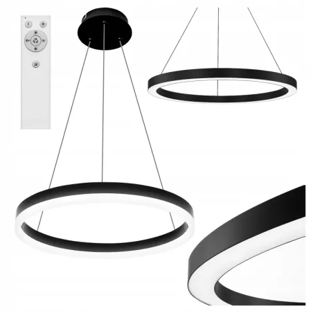 Lampa LED wisząca żyrandol RING 40cm 22W 3CCT 3000-6500K czarna XUDO pilot-5904703023067