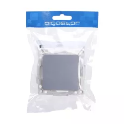 Łącznik pojedynczy dwubiegunowy podtynkowy srebrny, 74x74mm - 8433325209209