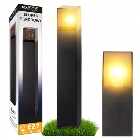 Lampa Stojąca ogrodowa słupek LED 50cm zewnętrzna E27 CZARNA-5904703019596