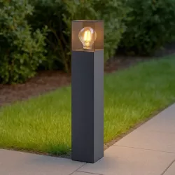 Lampa Stojąca ogrodowa słupek LED 50cm zewnętrzna E27 CZARNA-5904703019596