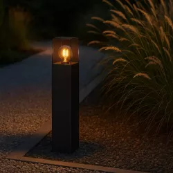 Lampa Stojąca ogrodowa słupek LED 50cm zewnętrzna E27 CZARNA-5904703019596