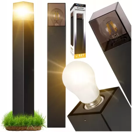 Lampa LED Ogrodowa stojąca 60cm zewnętrzna słupek stojący E27 LED IP44-5904703019602