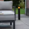 Lampa LED Ogrodowa stojąca słupek 80cm E27 CZARNA kwadrat, klosz dymiony-5904703019619