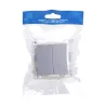 Łącznik podwójny jednobiegunowy podtynkowy srebrny, 74x74mm - 8433325209216