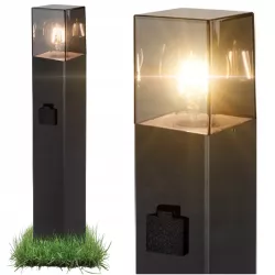 Lampa LED Ogrodowa stojąca słupek 60cm zewnętrzna E27 1x GNIAZDO 230V IP44-5904703019664