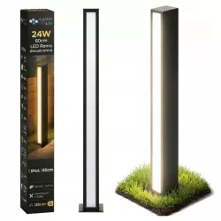 Lampa LED ogrodowa stojąca słupek 60cm dwustronna zewnętrzna 4000K czarna-5904703019572