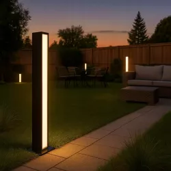 Lampa LED ogrodowa stojąca słupek 60cm dwustronna zewnętrzna 4000K czarna-5904703019572