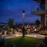 Lampa ogrodowa LED E27 Polin stojąca 250cm czarna prostokąt-5904703019701