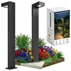 Lampa Stojąca Ogrodowa SŁUPEK 80cm zewnętrzna GX53 LED czarna-5904703027195