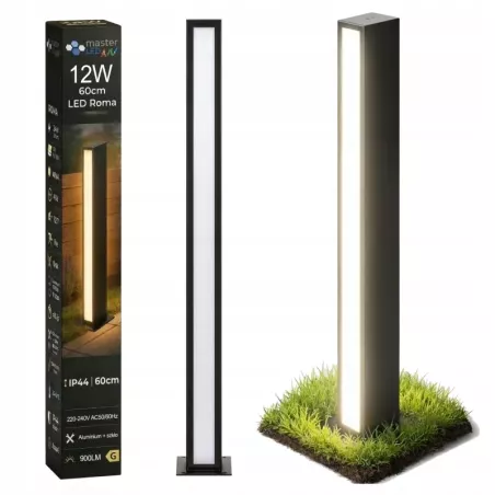 Lampa LED ogrodowa stojąca słupek 60cm zewnętrzna 4000K czarna-5904703027188