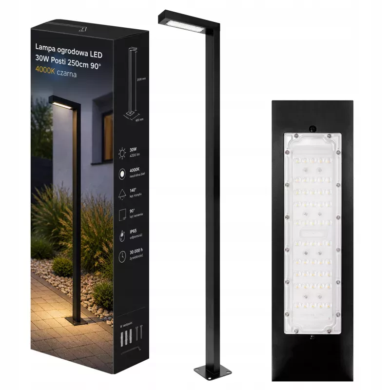 Lampa Ogrodowa stojąca słupek SŁUP LATARNIA 250cm zewnętrzna 4000K LED-5904703029793