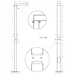 Lampa Ogrodowa stojąca słupek SŁUP LATARNIA 250cm zewnętrzna 4000K LED-5904703029793