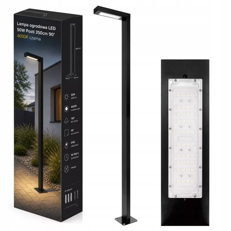 Lampa Ogrodowa stojąca słupek SŁUP LATARNIA 350cm zewnętrzna 4000K LED-5904703029816