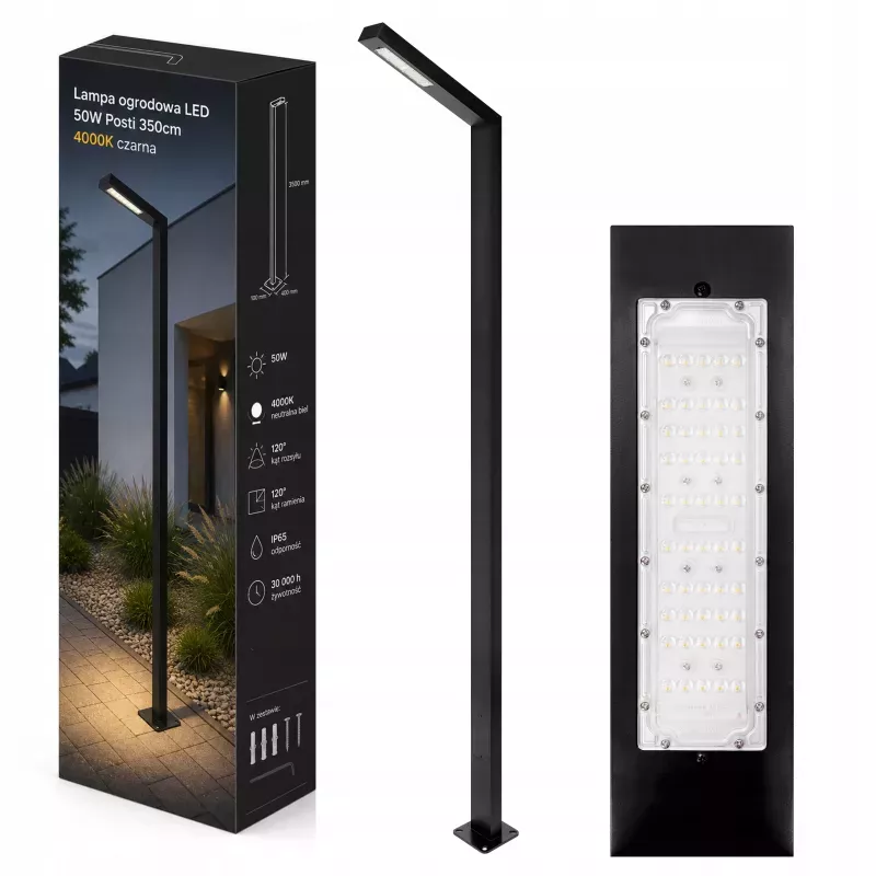 Lampa Ogrodowa stojąca słupek SŁUP LATARNIA 350cm 120° zewnętrzna 4000K LED-5904703029809