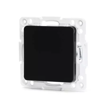 Łącznik pojedynczy jednobiegunowy podtynkowy czarny, 74x74mm - 8433325209391