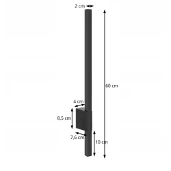 Kinkiet elewacyjny LED 9W 4000K IP44 czarny-5904703019688