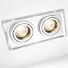 Oprawa Podtynkowa Halogenowa sufitowa szklana LED 2x GU10 ruchoma spot-5903002038154