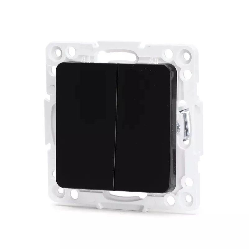 Łącznik podwójny jednobiegunowy podtynkowy czarny, 74x74mm - 8433325209414