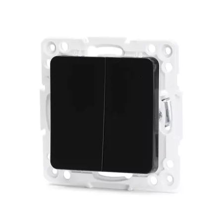 Łącznik podwójny jednobiegunowy podtynkowy czarny, 74x74mm - 8433325209414