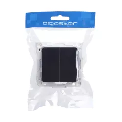 Łącznik podwójny jednobiegunowy podtynkowy czarny, 74x74mm - 8433325209414